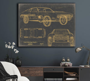 Cutler West Vintage 1971 Car Model Print, Original Blueprint Canvas, Framed, or Unframed Art