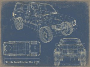 Cutler West Vintage 1980s Car Model Print, Original Blueprint Canvas, Framed, or Unframed Art