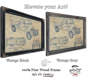 Cutler West Vintage 1952 Chevrolet Pickup Truck Truck Model, Original Mancave Blueprint Art