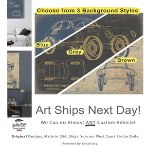 Cutler West Vintage 1952 Chevrolet Pickup Truck Truck Model, Original Mancave Blueprint Art
