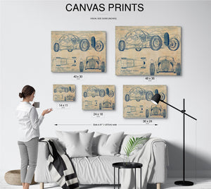 Cutler West Antique Car Blueprint Art: Vintage Vehicle Patent Print