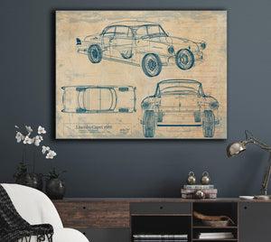 Cutler West Old 1955 Coupe Car Blueprint, - Original Vehicle Drawing