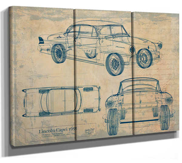 Cutler West Old 1955 Coupe Car Blueprint, - Original Vehicle Drawing