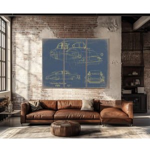 Cutler West Vintage 1951 Chevy Fleetline Model Mancave Blueprint Art