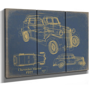 Cutler West 1937 Chevrolet Master Blueprint Art Print: Framed/Unframed Canvas