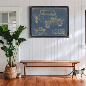 Cutler West Vintage 1968 Chevrolet C10 Fleetside Pickup Model Print, Original Blueprint Canvas