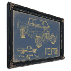 Cutler West Vintage 1968 Chevrolet C10 Fleetside Pickup Model Print, Original Blueprint Canvas