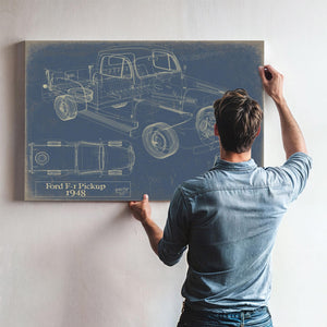 Cutler West 1948 Ford F1 Pickup Truck Model Mancave Blueprint Art