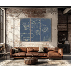 Cutler West 1948 Ford F1 Pickup Truck Model Mancave Blueprint Art