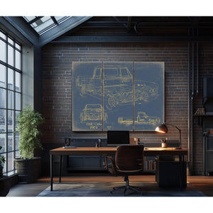 Cutler West Vintage 1972 GMC C1500 Truck Model Mancave Blueprint Art