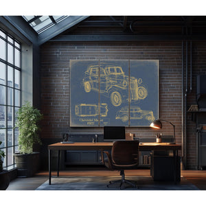 Cutler West 1937 Chevrolet Master Blueprint Art Print: Framed/Unframed Canvas