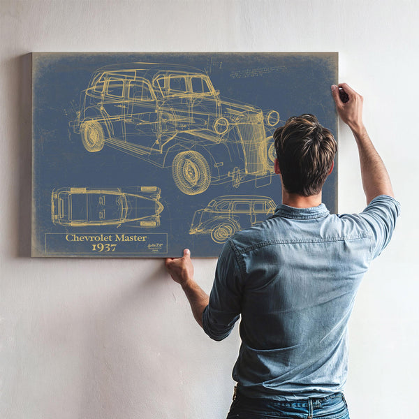 Cutler West 1937 Chevrolet Master Blueprint Art Print: Framed/Unframed Canvas