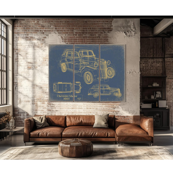 Cutler West 1937 Chevrolet Master Blueprint Art Print: Framed/Unframed Canvas