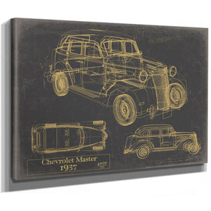 Cutler West 1937 Chevrolet Master Blueprint Art Print: Framed/Unframed Canvas