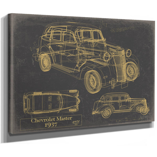 Cutler West 1937 Chevrolet Master Blueprint Art Print: Framed/Unframed Canvas