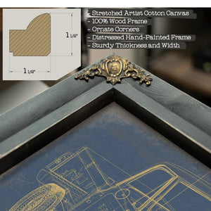 Cutler West Vintage 1968 Chevrolet C10 Fleetside Pickup Model Print, Original Blueprint Canvas