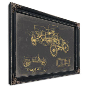 Cutler West 1922 Ford Model T Car Model Print, Original Blueprint Canvas, Framed, or Unframed Art