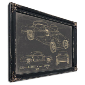 Cutler West Vintage 1952 Chevrolet Bel Air Car Model Print, Original Blueprint Canvas