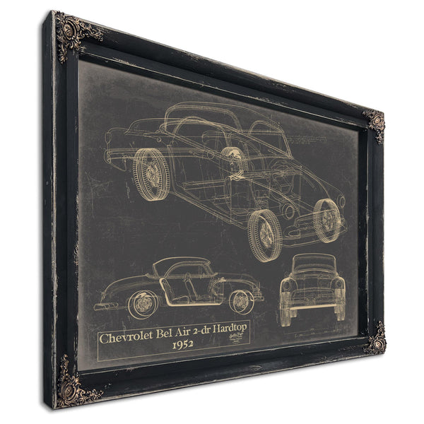 Cutler West Vintage 1952 Chevrolet Bel Air Car Model Print, Original Blueprint Canvas