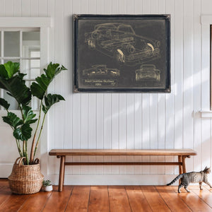 Cutler West Vintage 1954 Ford Crestline Skyliner Car Model Mancave Blueprint Art