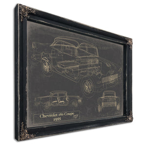 Cutler West Vintage 1955 Chevrolet 150 Car Model Print, Original Blueprint Canvas