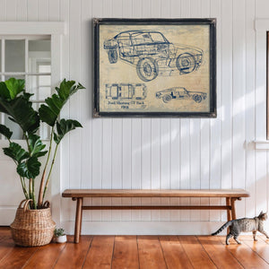 Cutler West Vintage 1968 Ford Mustang GT Fastback Car Model Print, Original Blueprint Canvas