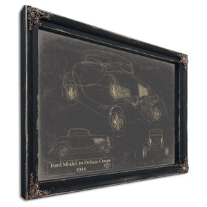 Cutler West Vintage 1934 Ford Model 40 Deluxe Coupe Car Model Mancave Blueprint Art