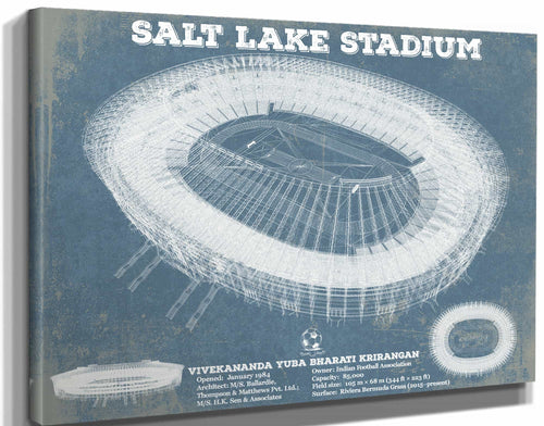 14" x 11" / Stretched Canvas Wrap Cutler West India national football team - Salt Lake Stadium Soccer Print