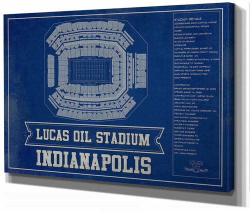 14" x 11" / Stretched Canvas Wrap Cutler West Indianapolis Colts Lucas Oil Stadium Team Color - Vintage Football Print