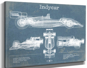 14" x 11" / Stretched Canvas Wrap Cutler West Indycar Racing Blueprint Vintage Auto Print