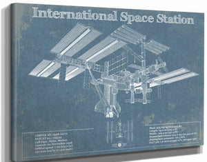 14" x 11" / Stretched Canvas Wrap Cutler West International Space Station Vintage Space Exploration Print
