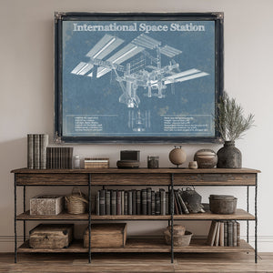 International Space Station Space Exploration Print canvas print size guide 24x18 36x24 48x36 inches