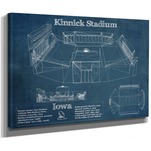 Iowa Hawkeyes football Kinnick Stadium Print as a stretched canvas wrap with gallery wrapped edges