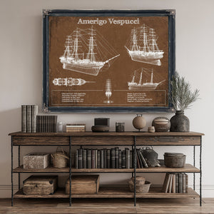 Italian Training Ship Amerigo Vespucci Print canvas print size guide 24x18 36x24 48x36 inches