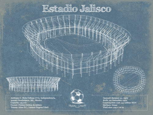 14" x 11" / Unframed Cutler West Jalisco Stadium - Estadio Jalisco Football Soccer Stadium Print