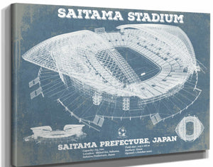 14" x 11" / Stretched Canvas Wrap Cutler West Japan National Football Team Saitama Stadium Soccer Print