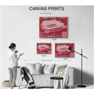 Kansas City Chiefs Arrowhead Stadium Print displayed on a wall