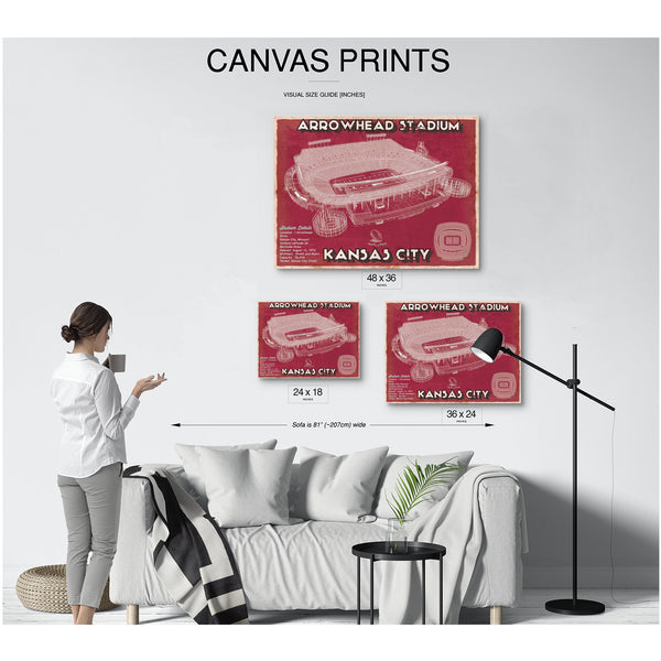Kansas City Chiefs Arrowhead Stadium Print displayed on a wall