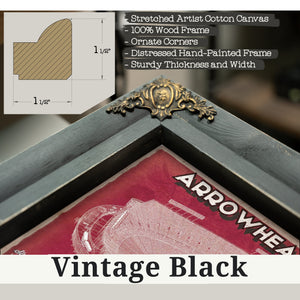 Vintage Black frame corner detail, 1.5 inch ornate wood moulding, Kansas City Chiefs Arrowhead Stadium Print