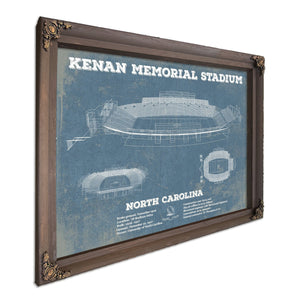 Kenan Memorial Stadium North Carolina Tar Heels Print in a Bourbon stained wood frame with antique gold corners