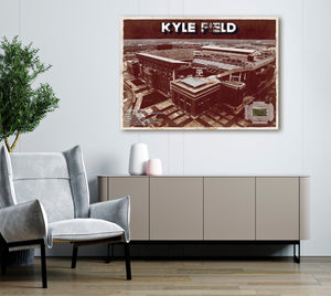 Cutler West Kyle Field Stadium -  Texas Football Vintage Art Print