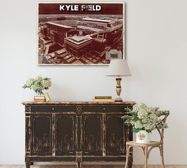 Cutler West Kyle Field Stadium -  Texas Football Vintage Art Print