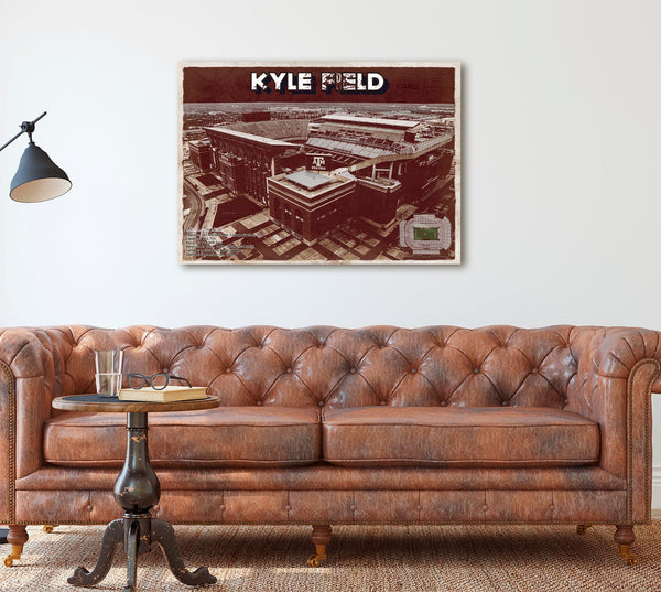 Cutler West Kyle Field Stadium -  Texas Football Vintage Art Print