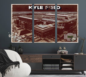 Cutler West Kyle Field Stadium -  Texas Football Vintage Art Print