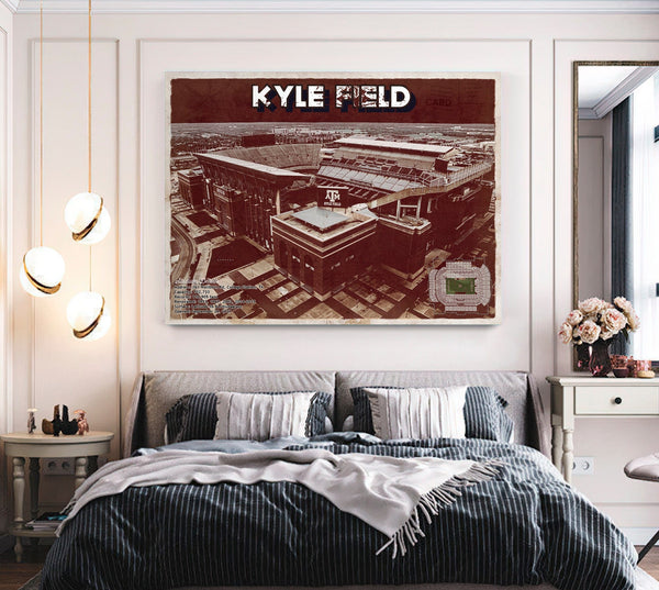 Cutler West Kyle Field Stadium -  Texas Football Vintage Art Print