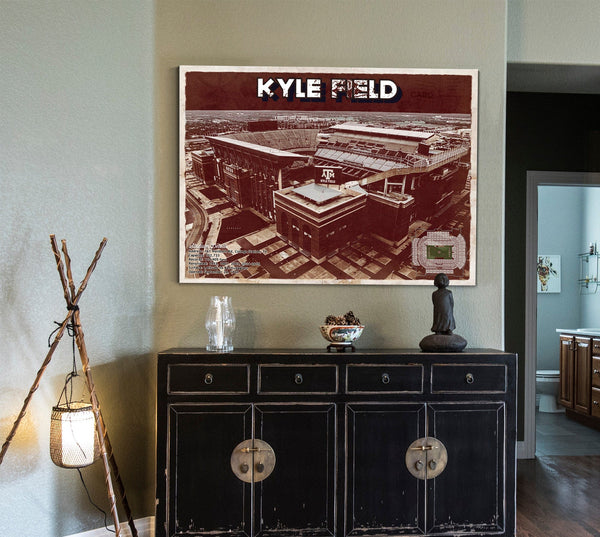 Cutler West Kyle Field Stadium -  Texas Football Vintage Art Print