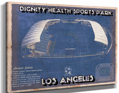 14" x 11" / Stretched Canvas Wrap Cutler West LAFC Vintage Banc of California Stadium MLS Soccer Print