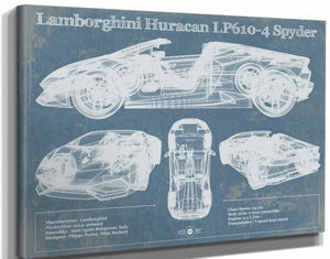 14" x 11" / Stretched Canvas Wrap Cutler West Lamborghini Huracán LP610-4 Spyder