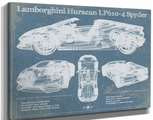 14" x 11" / Stretched Canvas Wrap Cutler West Lamborghini Huracán LP610-4 Spyder