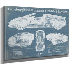 Lamborghini Huracán LP610-4 Spyder Print as a stretched canvas wrap with gallery wrapped edges